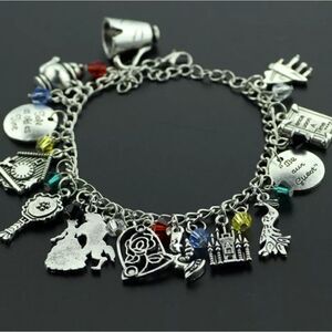 Disney Vintage Belle Beauty and the Beast  Charms Bracelet